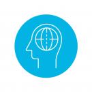 line icon of head with thinking brain