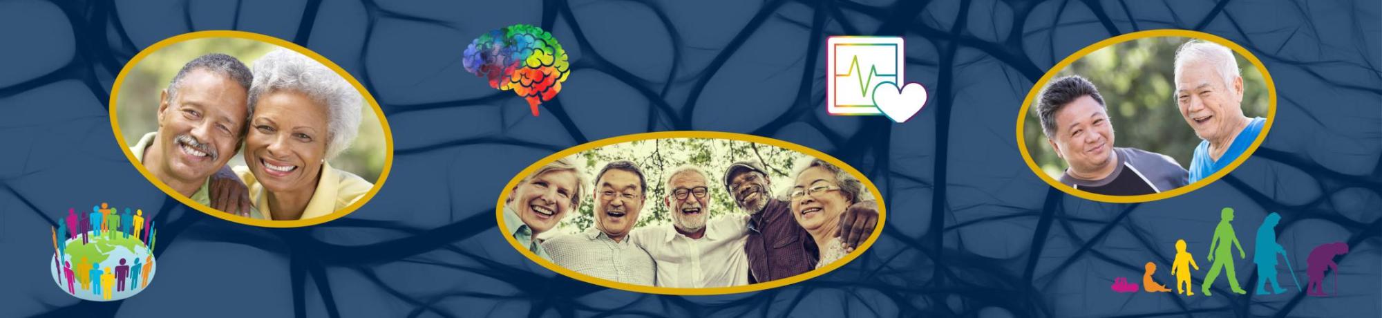 image conveying population health, diverse elderly people, and lifecourse epidemiology